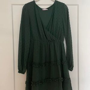 Green Swiss Dot Dress - Pink Lily Boutique